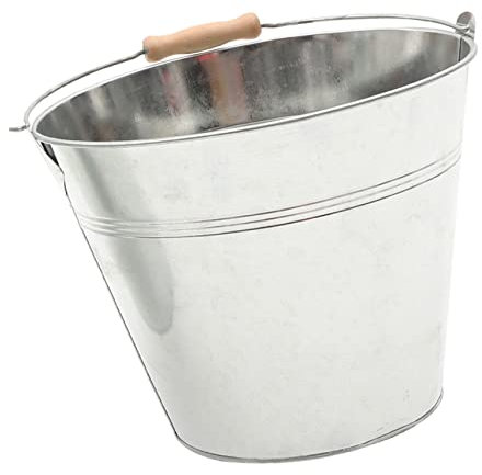 ANDRESLAD Cubo para Chimenea para Cenizas De Metal con Asa 23 Cm De Alto X 15 Cm De Fondo X 19 Cm De Alto