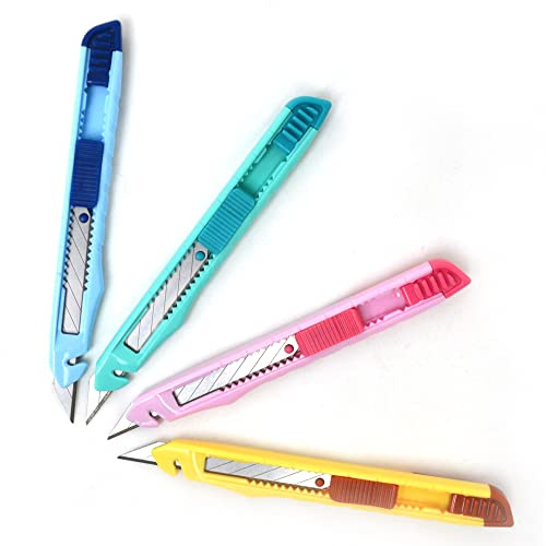 Lot de 4 cutter de précision ART - Le cutter d'art et d'artisanat le plus pratique - REF.0408 - Lame 9 mm - Fabriqué par SDI et distribué par Office Box (4, assorti)