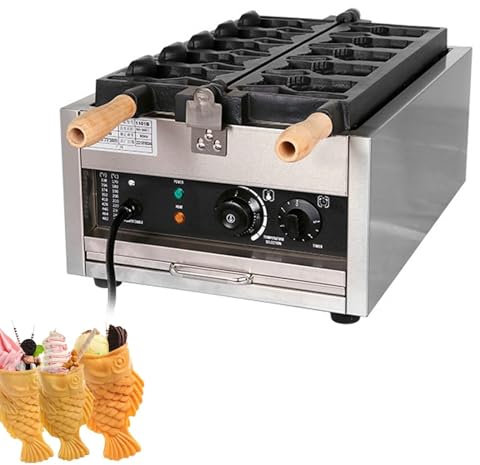 Taiyaki Fish Waffle Maker Iron - Electric Taiyaki Machine for Jam or Ice Cream Waffles - Nonstick Coating Taiyaki Maker - Easy to Use and Clean
