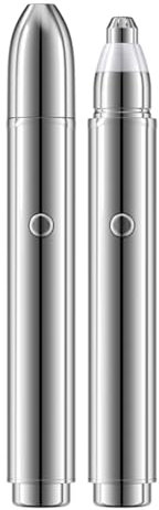 Augenbrauen trimmer Damen, hochwertiger elektrischer Augenbrauenrasierer, umfassende Augenbrauenpflege mit einem Klick, LED-Beleuchtung, geräuschloses Design, lange Akkulaufzeit (silver)