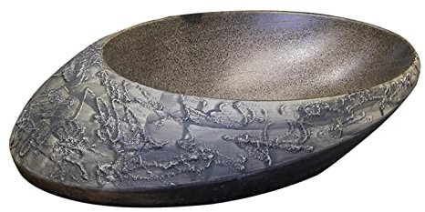 WOTZOV Aufsatzwaschbecken, Aufsatzwaschbecken aus Keramik, Badezimmerwaschbecken mit Steinstruktur, einzigartige Form, Kunstwaschbecken, Waschbecken für Waschtisch