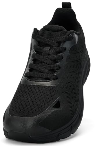 Wide Toe Box Shoes for Men - Comfortable Width Sneakers for Athletic Running Walking Tennis Workout Gym Orthopedic Plantar Fasciitis Work Footwear with Thick Cushioned Zero Drop Sole Black Size 11