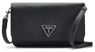 GUESS Noelle II Crossbody Flap Organizer, Bolso Bandolera Mujeres, Negro, Talla única