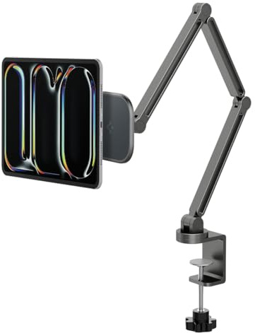 Spigen OneTap Supporto Tablet da Tavolo e Letto [Anello Metallico Incluso] Flessibile con Braccio Articolato, Rotante a 360° per iPad Pro Air Mini A16 M3 M4 M5 9 11 13 Generazione, Galaxy Tab e Altri