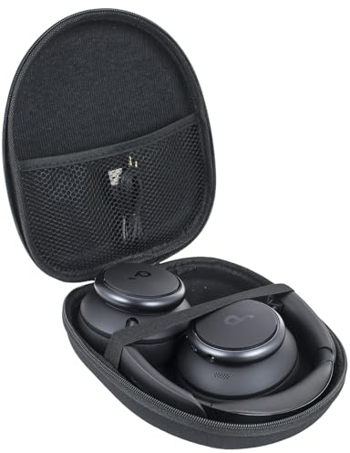YIIWAY Hard Travel Case Compatible with Soundcore by Anker Q11i Q20i Q30 Q45 / Life Q30 / H30i / Space One/Space 2 Wireless Headphones, Case Only - Black YC80018