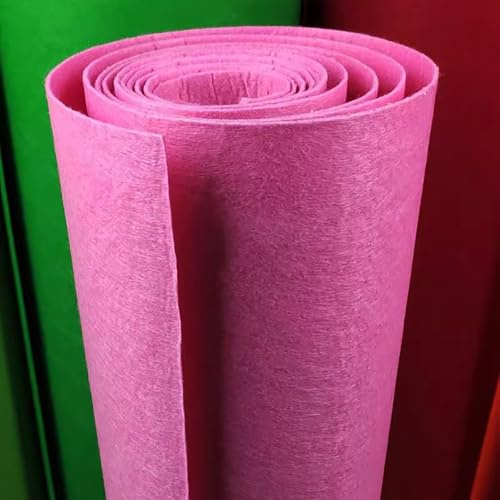 JINDAOSH 43 Farben Filzstoff Am Laufenden Meter 2mm Dick Für Bastelprojekte DIY Handarbeit Nähen Patchwork Weihnachtsdekorationen 100 cm Breit Verkauft Durch Den Meter 1 * 1m(Color:pink 2)