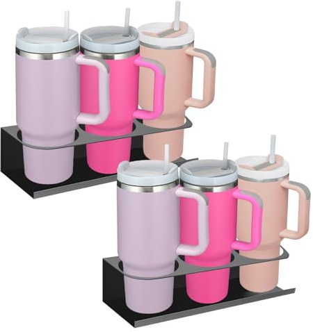 Magnetic Stanley Cup Holder for Fridge, Tumbler Organizer Strong Fridge & Metal Surface Water Bottle Organizer for Kitchen, Stanley Cup Accessories, 2 Pack