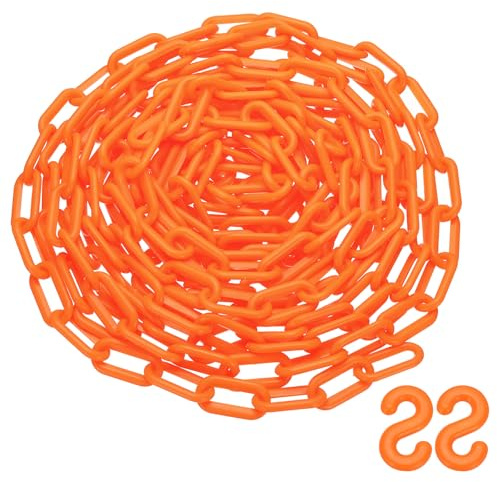 PATIKIL 25 Fuß Plastik Kettenglieder 1x2 Zoll Fluoreszierendes Orange