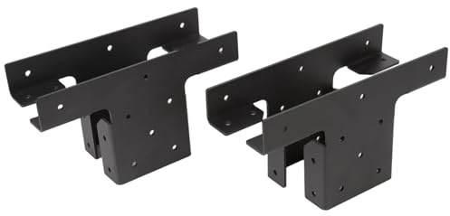 Cokritsm Heavy Duty Adjustable Pergola Brackets 4”x4” (Actual 3.5”x3.5”) | T-Shaped Post to Beam Connector for Wood/Metal, 3-Way Corner Brace for Gazebo, Fence, or Deck 2 Pack