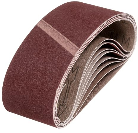 QUARKZMAN 76mm x 533mm Nastri Abrasivi, 8Pz 180 Grana Carta Vetrata per Levigatrice Ossido di Allumina Per Lavorazione Legno, Lucidatura Metalli, Affilatura Coltelli