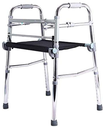 QHLMLL Andador Plegable con Asiento - Andador Ligero con empuñadura - Ayuda de Transporte de Movilidad para Personas Mayores con discapacidad - Bastón de Altura Ajustable Duplica la Comodidad