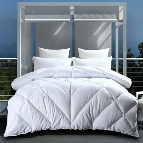 GYMIGE Piumino Invernale in Piuma D'Oca/Anatra Bianca, con Fodera in Cotone, Spesso, per Letto Singolo, Matrimoniale, Matrimoniale, King Size