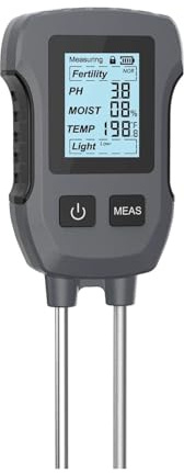 Misuratore di umidità digitale, Misuratore digitale del terreno LCD 5 in 1, tester di pH/umidità/temperatura/fertilità/luce solare con retroilluminazione