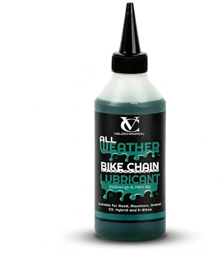 VeloChampion 200 ml Allwetter Fahrrad-Kettenöl, PTFE-frei | Fahrradkettenöl für verbesserte Kettenleistung & leichtgängige Schaltvorgänge, geeignet für Rennrad, MTB & E-Bike