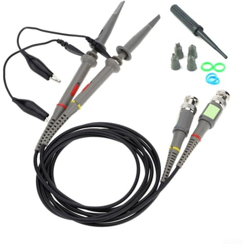 BNC Oscilloscope Probe P6100 100MHz for DC-100MHz Scope Analyzer Equipment, 2 Pack High Reliability Probe Kit