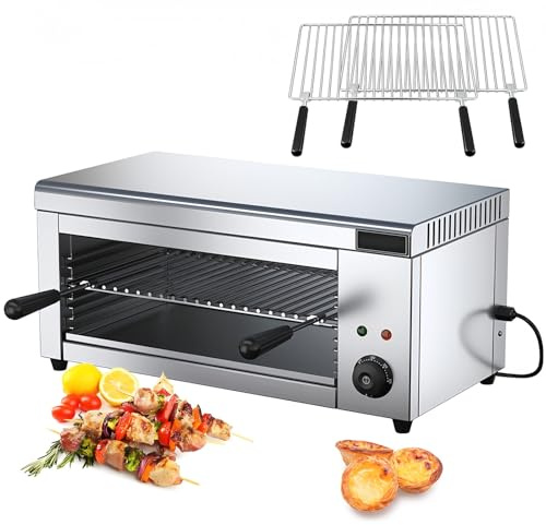 2000W Electric Barbecue Grill, Salamander Broiler, Electric Pizza Oven for Household and Commercial, Wall Mount or Countertop, for Grilling Cheese, Sandwiches, Fish, Steak