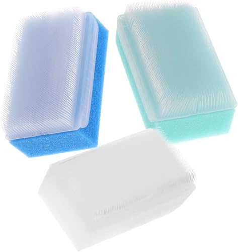 3Pcs Baby Shampoo Sponge Brush Set - Gentle Bath Scrubber & Head Massager for Infants Assorted Colors for Relaxation and Cradle Cap Care Clever treatment