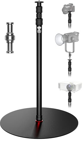 IFOOTAGE RB-A500 - Monopiede da 201 cm con base rotonda, treppiede per luce con base da 50 cm, adattatore di supporto per luce, stabilità per luce video a LED, softbox, webcam, proiettore, carico
