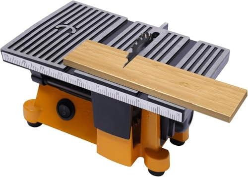 4 Mini Table Saw, 90W 220V Portable Portable Electric Table Top Saw, Miter Saw Table Saw Bench with 3 Blades, Electric Cutting Machine for DIY Handmade Woodworking Crafts