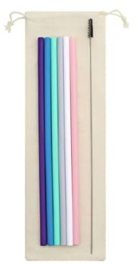 Lurrose Set 1 Cannucce Pieghevoli in Silicone Riutilizzabili, Ecologiche e Portatili per Bevande, Adatte a Tutti, Perfette per Feste e Viaggi