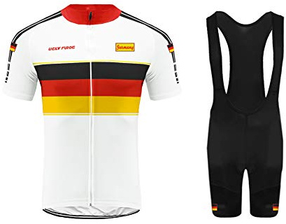 UGLY FROG Herren Radtrikot Set Fahrrad Trikot Kurzarm Top + Radhose mit Sitzpolster Radsport-Anzüge