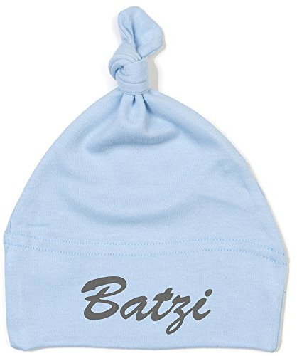 Schnoschi Babymütze in hellblau mit Batzi hochwertig Bestickt/gestickt