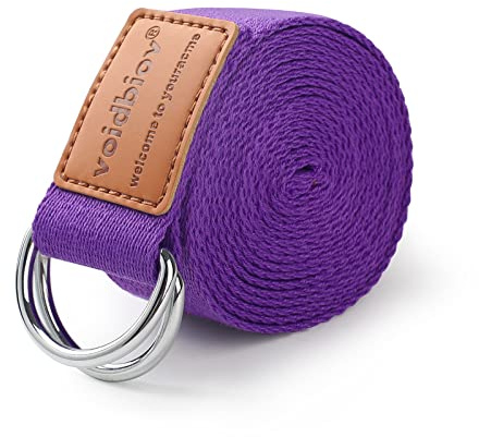 voidbiov Sangle de Yoga 1,85M- 2,5M, Ceinture de Yoga Réglable, La Boucle en D Métal Renforcé Flexibilité, Étirements Résistance pour Pilates Fitness