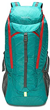 Nicgid 50L 60L Leichter Wanderrucksack, faltbar, multifunktionale Reisetasche, wasserabweisend, lässiger Camping-Rucksack für Männer und Frauen, Outdoor-Sport, Berge