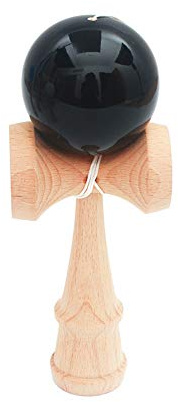 Teen Wooden Outdoor Sports Toy Ball Kendama Ball PU Paint 18.5cm Strings Professional Adult Toys Leisure Sports Toy (Black)