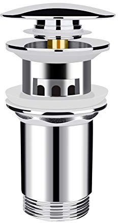 Bonde de lavabo chromée avec bonde anti-encrassement intégrée, bonde à ressort moderne avec trop-plein