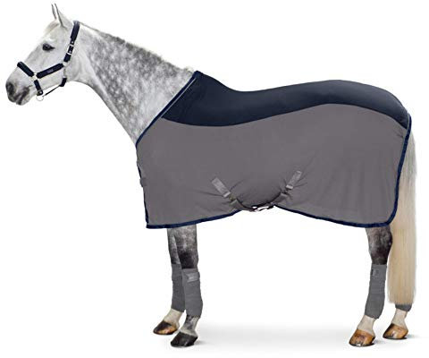Eskadron Reflexx Abschwitzdecke DynAirMesh Bicolor Curved in Grey-Navy, Größe (cm):M - 135cm