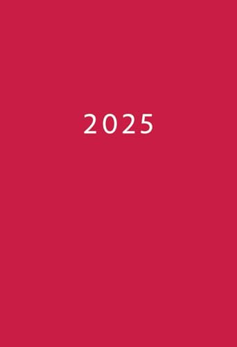 2025: A6 Kalender Mini Planer | 1 Woche auf 2 Seiten | Jan - Dez Wochenplaner | Soft-Cover Schlicht Rot| Kalenderbuch Terminkalender Organizer Wochenkalender Terminplaner Buchkalender Jahresplaner
