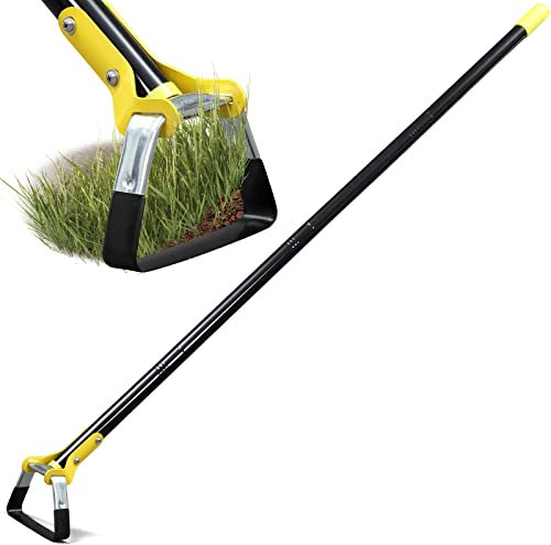 HARRMS Gartenhacke mit Stiel 137cm, Unkrautharke Gartengeräte Metall mit scharfem Blatt, Multifunktionale Hacke Gartenzubehör zum lockern, lüften und jäten des Bodens