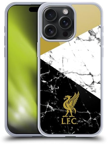 Head Case Designs Offizielle Liverpool Football Club Liver Bird Gold Marmor Gelhülle [Militärischer Schutzgrad] Kompatibel Mit Apple iPhone 15 Pro Max Und Kompatibel Mit MagSafe