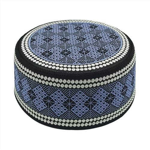 YJZQ Bonnet de Prière pour Homme Chapeau Musulman avec Broderie Style Kufi Casquette Traditionnel Arabe Bonnet pour Eid Ramadan Prier