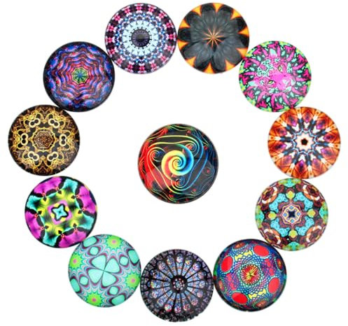 Operitacx 20St Zeitstein Cabochons Flatbacks Edelstein ethnische Cabochons Diamant Achat aufkleber Schmuck Glasflecken im Ethno-Stil Glasflecken selber machen runden Patch Zubehör