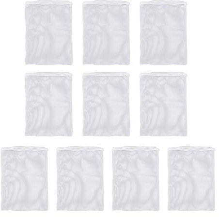 Fish Tank Mesh Bags, Aquarium Filter Media Bags Reusable Zipper Closure 10Pcs for Peat Fiber