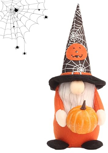 LUVDECO Gnomo Gonk Halloween Decoración Sin Rostro Muñeca Sueco Otoño Gnomo Adornos Halloween Calabaza Muñeca Gonk Peluche Muñecas Enano para Casa Mesa Ventana Estantería Escritorio