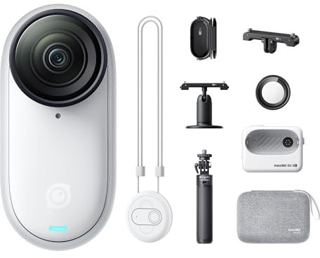 Insta360 GO 3S Family Bundle - 4K Tiny Portable Vlogging Camera, Hands-Free POVs, Mount Anywhere, Stabilization, 140 Min Battery Life, 10m Waterproof, AI Editing, For Vlog, Travel