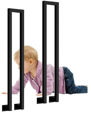 Treppengeländer Innen,Seitlich Montierte U-förmiges Treppengeländer für den Innenbereich,Dachboden,Balkon,Dekorative Haltegriffe,Zaunstützstangen(Size:U 45cm,Color:Schwarz)
