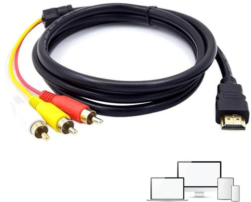 HDMI Mâle vers 3-RCA, Câble Adaptateur HDMI vers RCA 1.5M, Le Câble Uniquement Destiné au Lecteur vers le Téléviseur, pas pour l'ordinateur, le DVD, la PS3 et d'autres Appareils avec Interface HDIM
