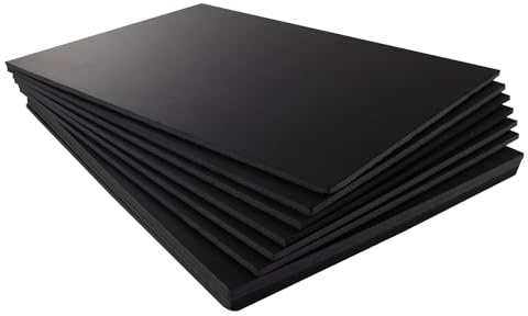 ASelected 10 Pack A2 Foam Board, 5mm Thick Black Polystyrene Foam Sheet for Model Making, Mounting Photos, Presentations, Arts and Crafts Projects, 594X420X5mm