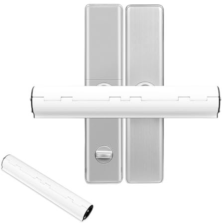 Patio Door Security Lock, Button Type French Door Security Lock, 30mm Universal Tube, Aluminum Alloy Patio Door Lock Strong and Sturdy, Easy to Install, Improve Home Security (White)