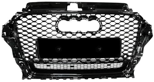 Mptuned Kühlergrill RS3 stil Grill glänzend schwarz kompatibel für Audi A3 8V 2016 2017 2018 2019 2020