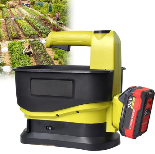 KYZTMHC Esparcidor de Semillas de césped inalámbrico, esparcidor de Fertilizante portátil, esparcidor de Fertilizante de Mano, 5,5 L, para Semillas, Alimentos, Fertilizantes