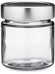 FERRAMENTA BONIFAZIO Vasetto in Vetro da 212 ml Rotondo in Confezione da 20 pezzi (212ml - 20 Pezzi) Vuoto con Tappo Alto Argento per Conserve, Marmellate, Miele, Salse, Arredo e Oggettistica, Regalo