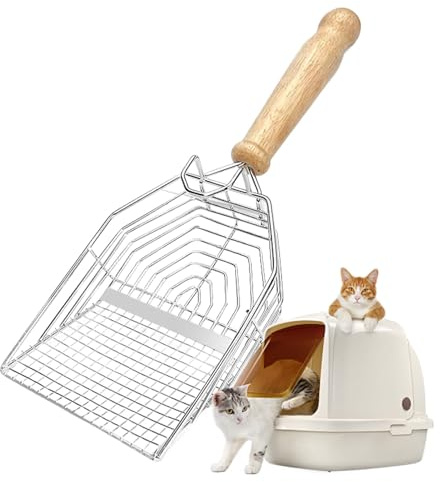 Kattströskopa - skopa av kattströ, spade kattskräp, mer rengörande hörnspade, bärbar kattlåda sil, kattskopa, ergonomisk för manssked