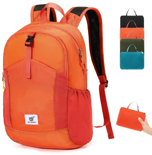 SKYSPER Liten Vandringsryggsäck för Män Kvinnor 20L RFID Packbar Dagryggsäck Ultralätt Vikbar Ryggsäck Lätt Kollapsbar Resoryggsäck