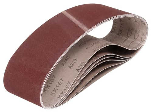 QUARKZMAN 152mm x 1220mm Nastri Abrasivi, 6Pz 240 Grana Carta Vetrata per Levigatrice Ossido di Allumina Per Lavorazione Legno, Lucidatura Metalli, Affilatura Coltelli