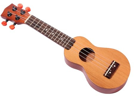 BESTonZON Kleiner Taschen Ukulele Hawaiianische Sopran Ukulele mit 4 Saiten mit Schallloch und Traditioneller Form für Kinder als Einführung in Musik